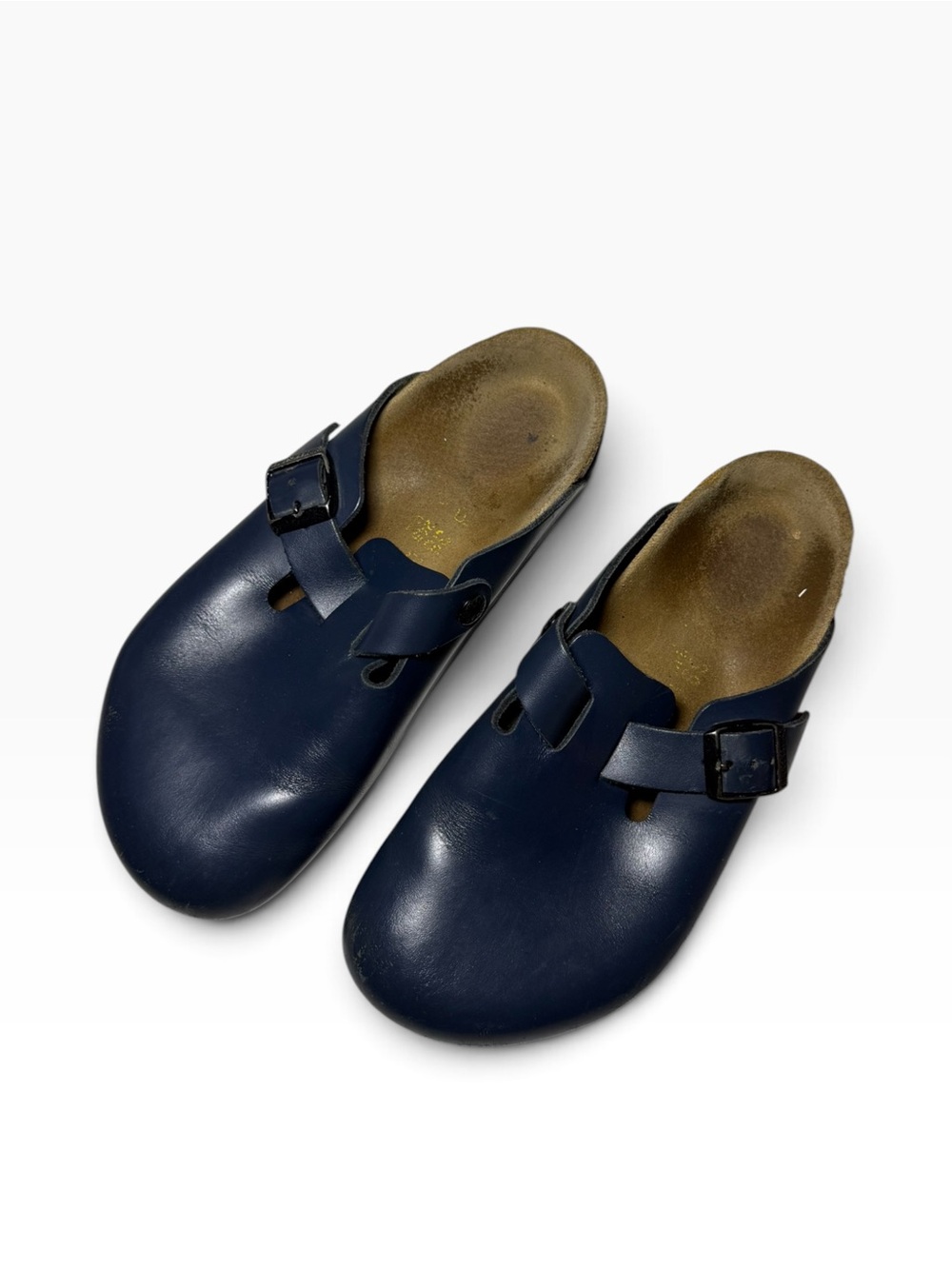 Birkenstock Boston Blue Leather Clogs Women's Size 38